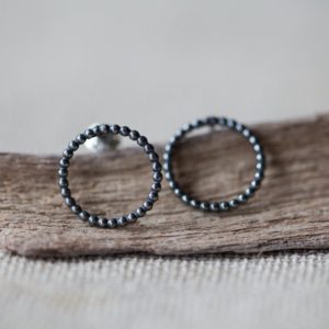 black circle earrings