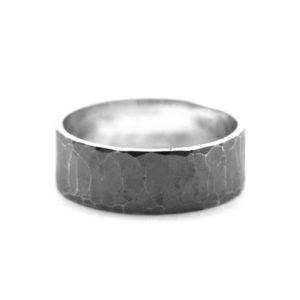 chunky hammered oxidised ring