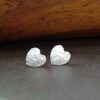 small silver heart earrings