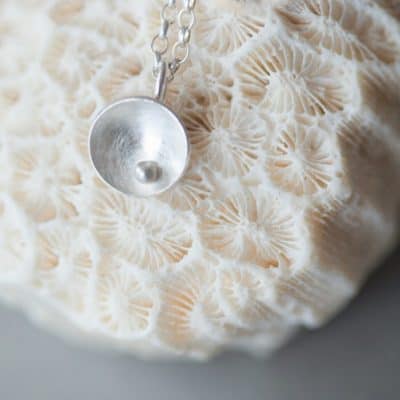Small Pearl Inspired Silver Necklace 1