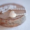 floral small silver heart necklace