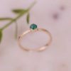 rose cut emerald gold ring