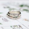 White Gold Hammered Wedding Rings 5