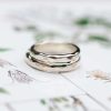 White Gold Hammered Wedding Rings 5