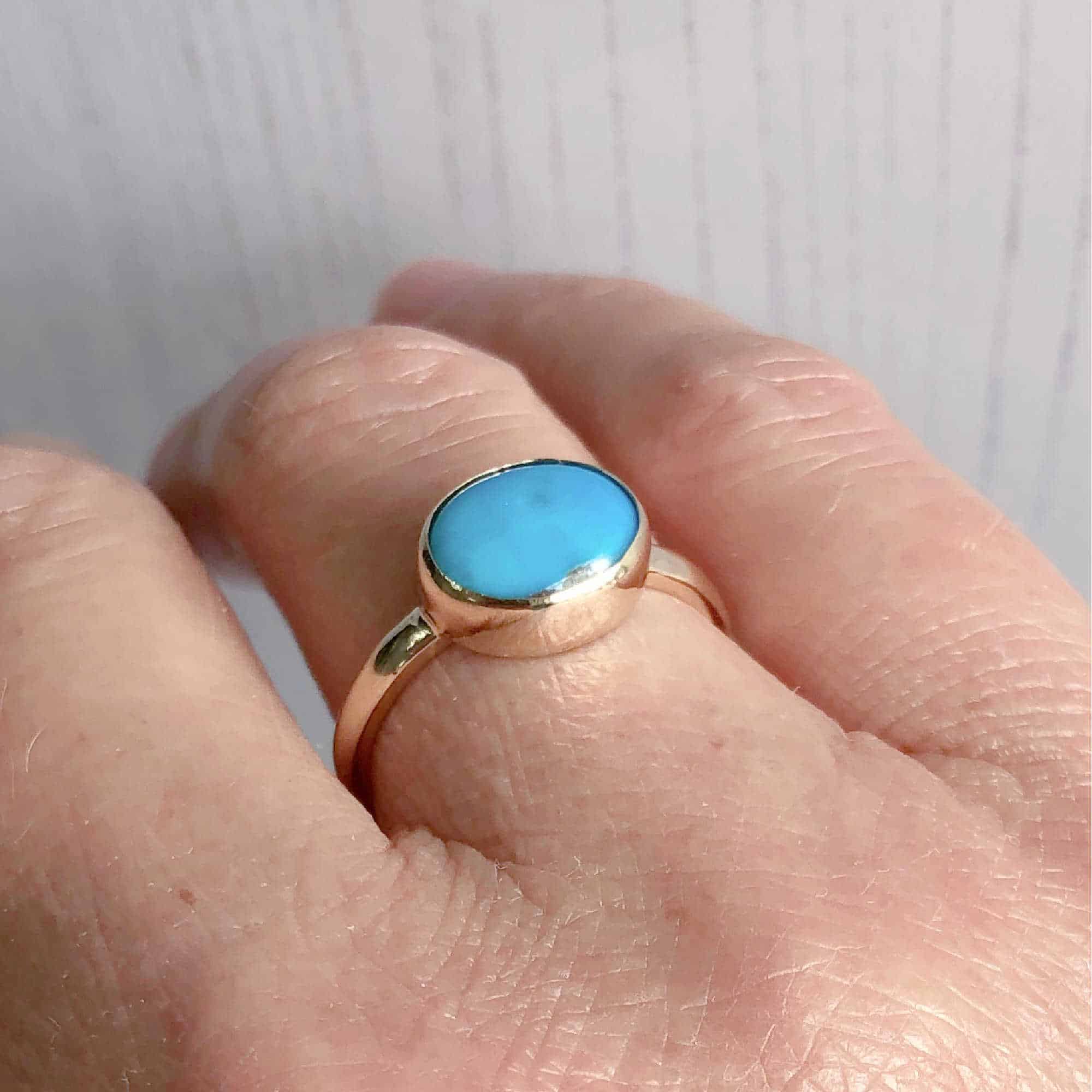 Turquoise on sale gold band
